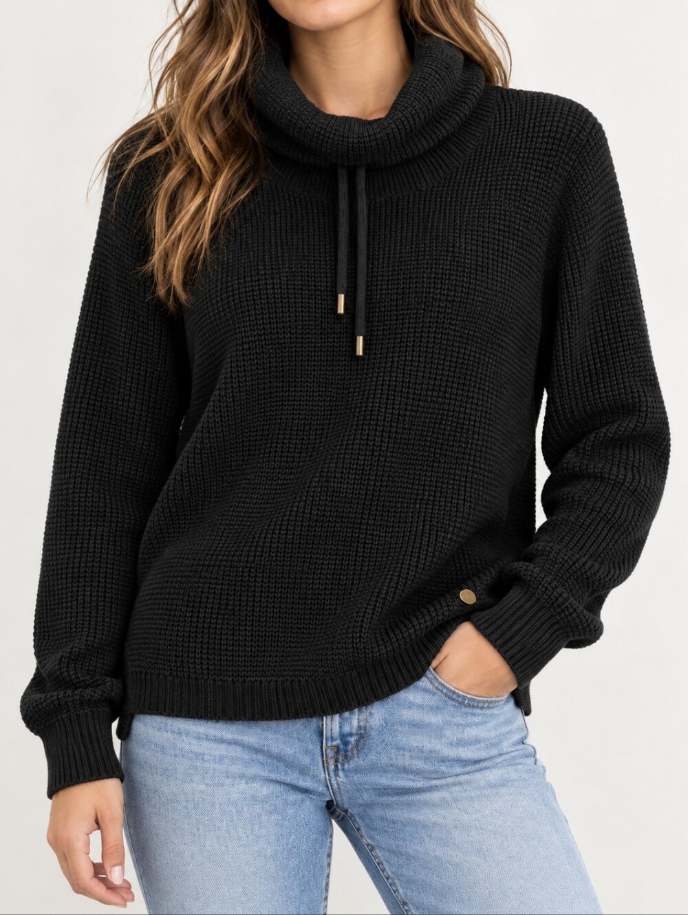 LRL Lauren Jeans Co Ralph Lauren Black Cowl Neck Sweater XS